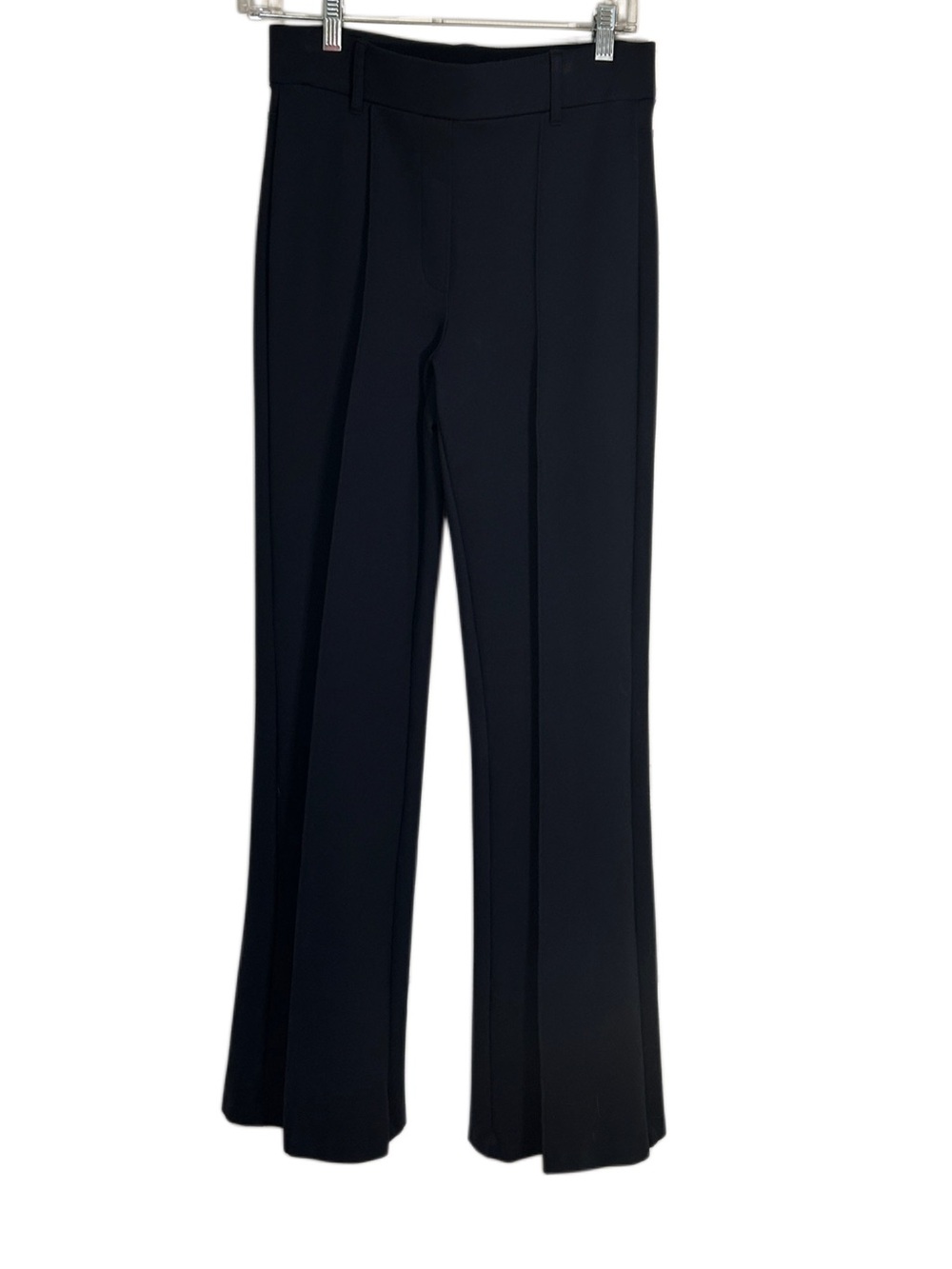 Quince Navy Ultra-Stretch Ponte Flare Leg Pants Small 32 Long